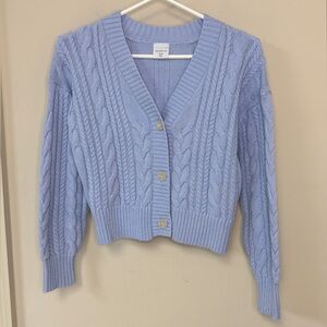 Abercrombie Kids: Girls Blue Cable Knit Button Down Cardigan Sweater, Size 9/10